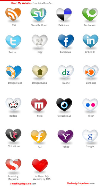 Heart Free Social Icon Set