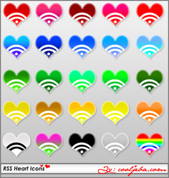 RSS heart PNG Icons