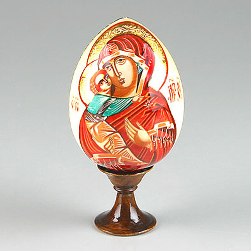 Russian Icon Egg with Mary & Jesus