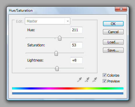 fabric hue/saturation change