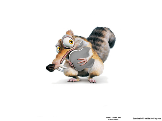 scrat loves apple